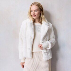 Lauren Conrad Faux Fur Toggle Jacket Sahara Wind Cream Womens Size XS